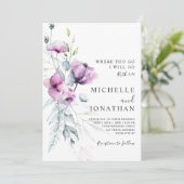 Lavender Gray Floral Bible Verse Christliche Hochz Einladung (Stehend Vorderseite)