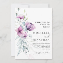 Lavender Gray Floral Bible Verse Christliche Hochz