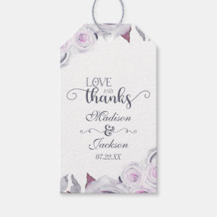 Lavender & Gray Floral Wedding Liebe & Danke Geschenkanhänger