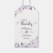 Lavender & Gray Floral Wedding Liebe & Danke Geschenkanhänger (Rückseite)