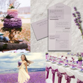 Lavender Gray Neutral Minimalistisch Wedding All In One Einladung