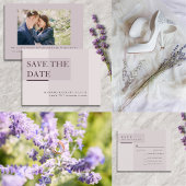 Lavender Gray Neutral Minimalistisch Wedding All In One Einladung