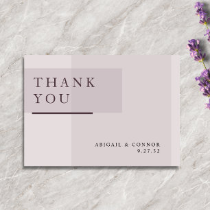 Lavender Gray Neutral Minimalistisch Wedding Dankeskarte
