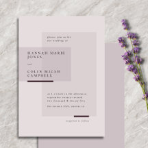 Lavender Gray Neutral Minimalistisch Wedding