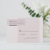 Lavender Gray Neutral Minimalistisch Wedding RSVP Karte (Stehend Vorderseite)