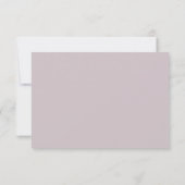 Lavender Gray Neutral Minimalistisch Wedding RSVP Karte (Rückseite)