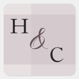 Lavender Gray Neutral Minimalistisch Wedding Stick Quadratischer Aufkleber