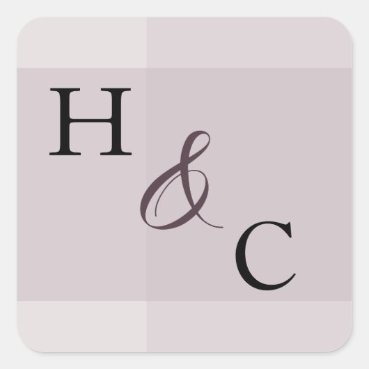 Lavender Gray Neutral Minimalistisch Wedding Stick Quadratischer Aufkleber (Vorderseite)