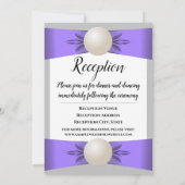 Lavender & Gray Pearl Ribbon Wedding & Empfang Einladung (Rückseite)
