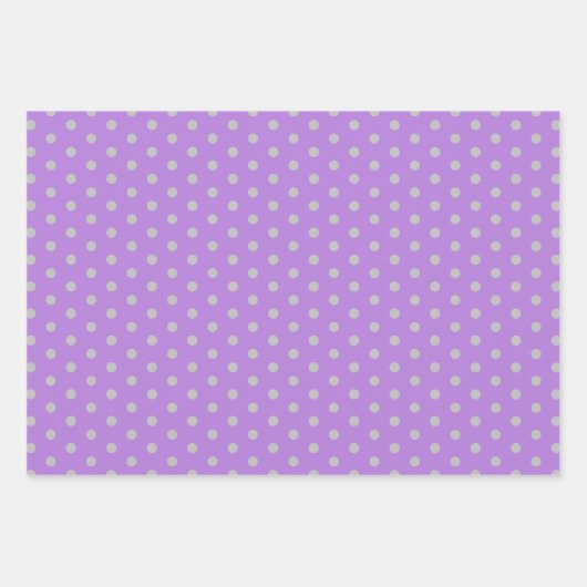 Lavender Gray Polka Dot Geschenkpapier (Vorderseite)