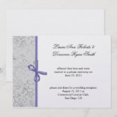 Lavender Gray White Damask Post Wedding Einladung (Vorne/Hinten)