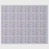 Lavender Green Blue Butterfets Personalisiert Geschenkpapier (Flach)