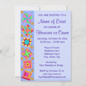 Lavender Green Patchwork Quilt Block Art Einladung (Rückseite)