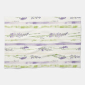Lavender Green Stripes Floral   Geschirrtuch (Horizontal)