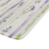 Lavender Green Stripes Floral   Schneidebrett (Ecke)