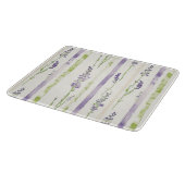 Lavender Green Stripes Floral   Schneidebrett (Ecke)