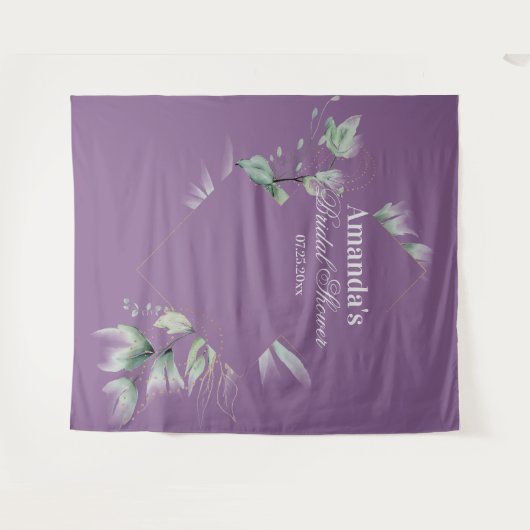 Lavender Greenery Brautparty Foto Hintergrund Wandteppich (Vorderseite (Horizontal))
