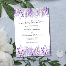 Lavender Greenery Floral Botanisches Elegantes Hoc Save The Date