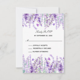Lavender Greenery Floral Wasserfarbene RSVP Karte