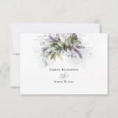 Lavender Greenery Minimalistisch Script Wedding RS (Rückseite)
