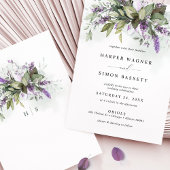 Lavender Greenery Moderne Lila Hochzeitseinladung Einladung