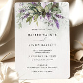 Lavender Greenery Moderne Lila Hochzeitseinladung Einladung
