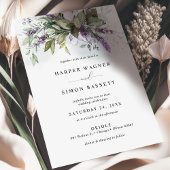 Lavender Greenery Moderne Lila Hochzeitseinladung Einladung