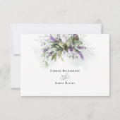 Lavender Greenery Script Wedding RSVP Reply Card (Rückseite)