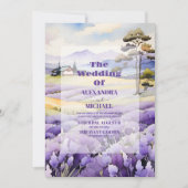 Lavender Greenery Wedding Einladung (Vorderseite)