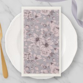 Lavender Grey Floral  Serviette