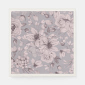 Lavender Grey Floral Watercolor Serviette (Vorderseite)