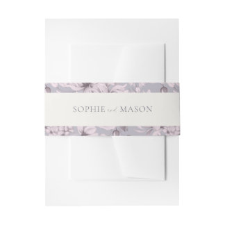 Lavender Grey Floral Wedding Belly Band