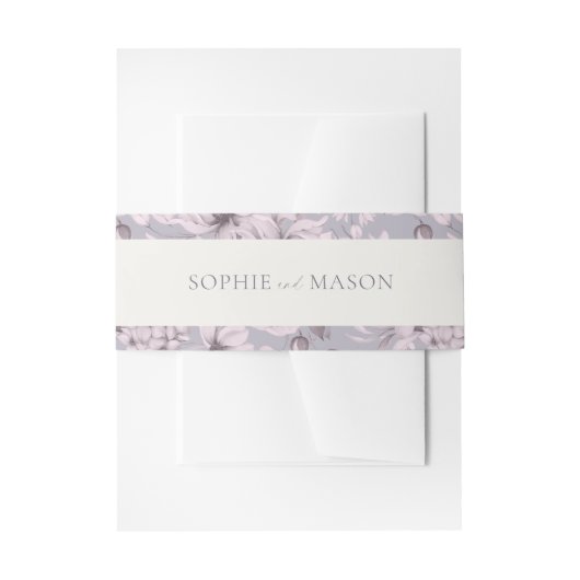 Lavender Grey Floral Wedding Belly Band (Vorderseite Beispiel)