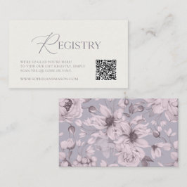 Lavender Grey Floral Wedding Registry Card  Begleitkarte