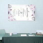Lavender & Grey Floral Wreath Wedding Willkommen Banner (Messeveranstaltung)