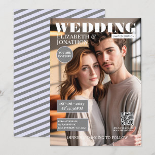 Lavender & Grey Magazin Hochzeitsfoto Einladung