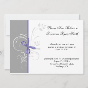 Lavender Grey White Floral Wirbel Post Weddi Einladung