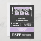 Lavender GRILLEN Birthday Chalkboard Einladung (Vorderseite)