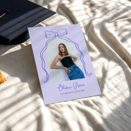 Lavender Hand Drawn Bow Arch Foto Abschluss Einladung