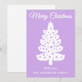 Lavender Handgeschriebener Script Weihnachtsbaum Feiertagskarte (Vorne/Hinten)