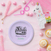 Lavender Happy Birthday Alice im Wunderland Pappteller (Party)