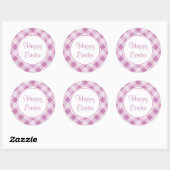 Lavender Happy Easter Gingham Stickers (Blatt)