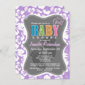 Lavender Hawaiian Tropical Hibiskus Einladung (Vorne/Hinten)