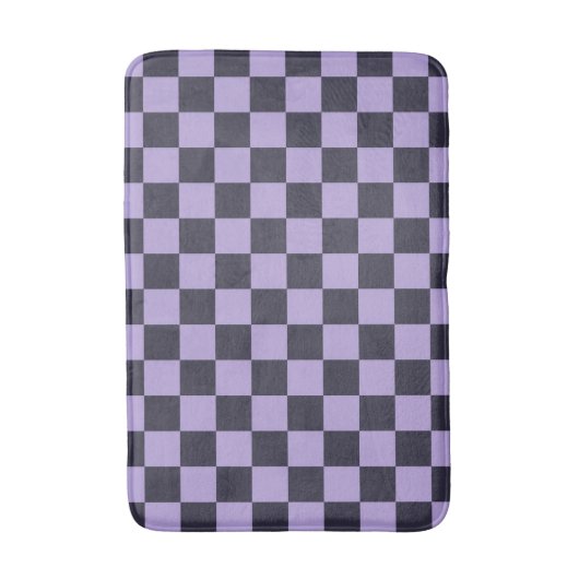 Lavender haze checkerboard pattern badematte (Vorderseite Vertikal)