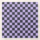 Lavender haze checkerboard pattern glasuntersetzer (Vorderseite)