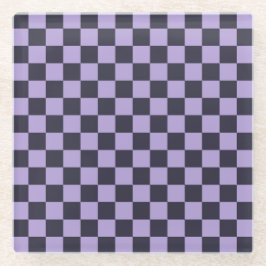 Lavender haze checkerboard pattern glasuntersetzer