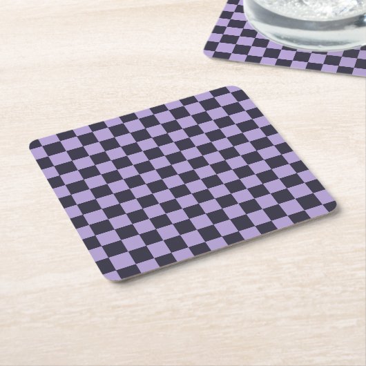 Lavender haze checkerboard pattern rechteckiger pappuntersetzer (angewinkelt)