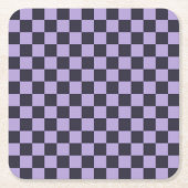 Lavender haze checkerboard pattern rechteckiger pappuntersetzer (Vorderseite)