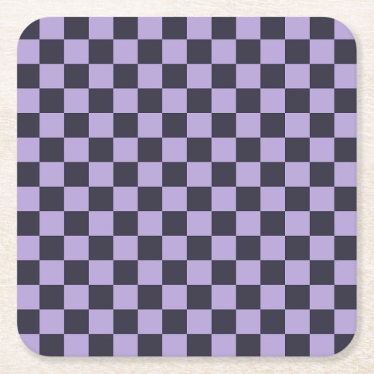 Lavender haze checkerboard pattern rechteckiger pappuntersetzer (Vorderseite)