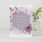 Lavender Hazy Meadow Wedding Einladung (Stehend Vorderseite)
